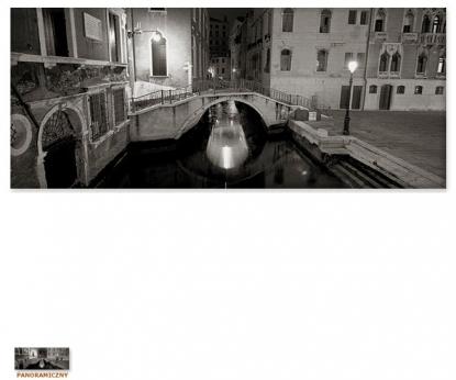 Kanały w Wenecji w nocy [Obrazy / Wenecja w panoramach / Seria]
